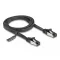 Delock RJ45 lapos patch kábel apa - apa Cat.8.1 flexibilis 1 m fekete (80179)