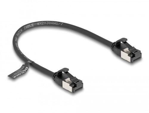 Delock RJ45 kábel apa - apa Cat.8.1 flexibilis 0,25 m fekete