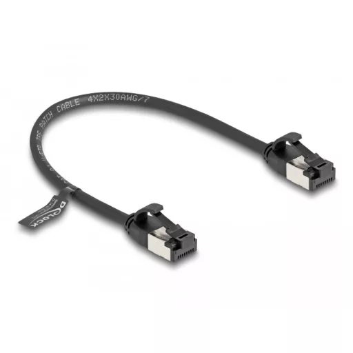 Delock RJ45 kábel apa - apa Cat.8.1 flexibilis 0,25 m fekete (80181)