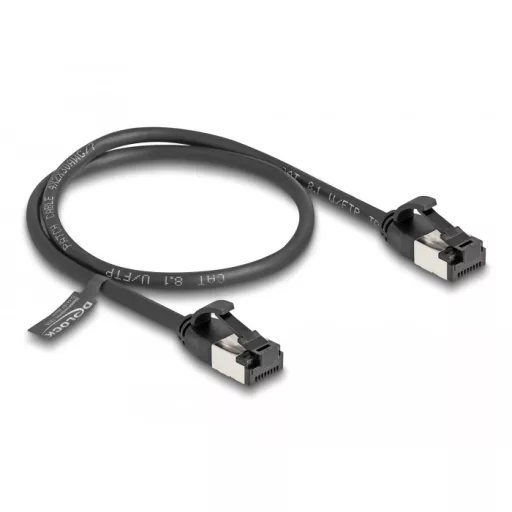 Delock RJ45 kábel apa - apa Cat.8.1 flexibilis 0,5 m fekete (80182)