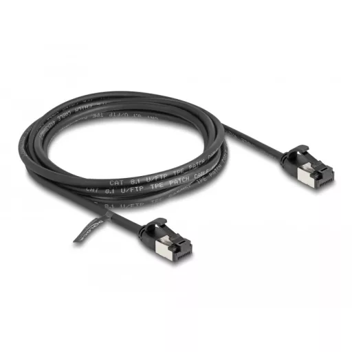 Delock RJ45 kábel apa - apa Cat.8.1 flexibilis 2 m fekete (80184)