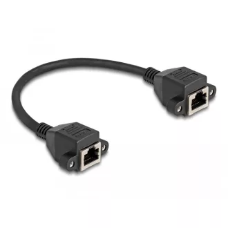   Delock RJ50 bővítő kábel anya - anya S/FTP 0,25 m fekete (80197)