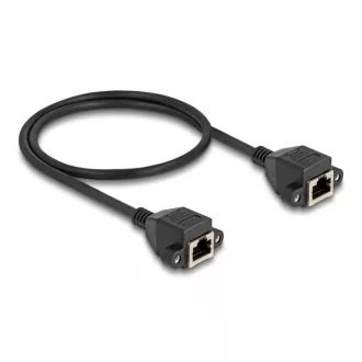   Delock RJ50 bővítő kábel anya - anya S/FTP 0,5 m fekete (80198)