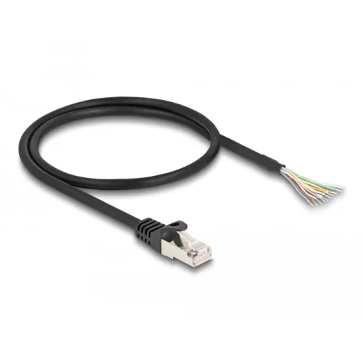 Delock RJ50 kábel apa - nyílt vezetékvégek S/FTP 0,5 m fekete (80204)