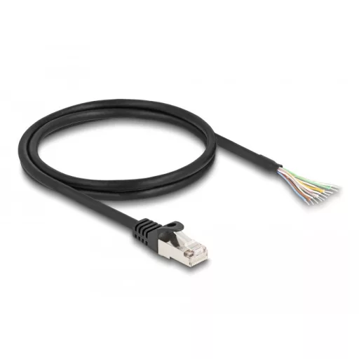 Delock RJ50 kábel apa - nyílt vezetékvégek S/FTP 1 m fekete (80205)