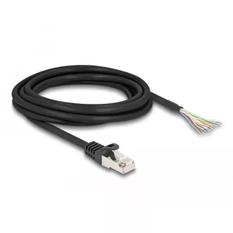  Delock RJ50 kábel apa - nyílt vezetékvégek S/FTP 3 m fekete (80207)