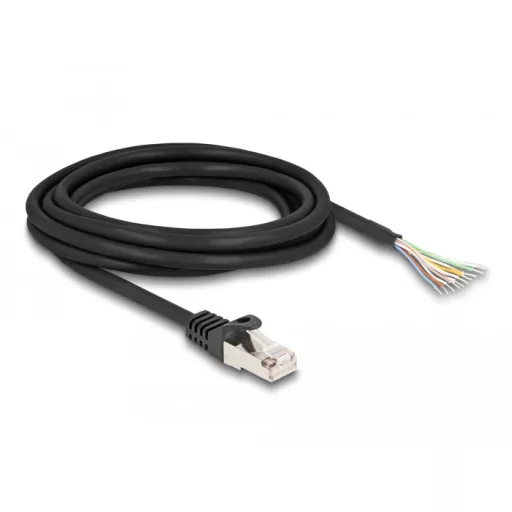 Delock RJ50 kábel apa - nyílt vezetékvégek S/FTP 3 m fekete (80207)