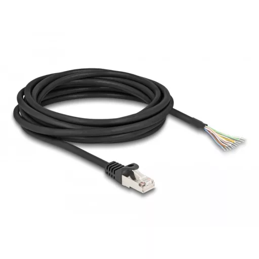 Delock RJ50 kábel apa - nyílt vezetékvégek S/FTP 5 m fekete (80208)