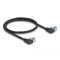 Delock RJ45 hálózati kábel Cat.6A S/FTP balra hajló 0,5 m fekete (80209)