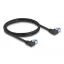 Delock RJ45 hálózati kábel Cat.6A S/FTP balra hajló 1 m fekete (80210)