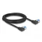 Delock RJ45 hálózati kábel Cat.6A S/FTP balra hajló 2 m fekete (80211)