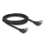 Delock RJ45 hálózati kábel Cat.6A S/FTP balra hajló 2 m fekete (80211)