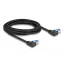 Delock RJ45 hálózati kábel Cat.6A S/FTP balra hajló 3 m fekete (80212)