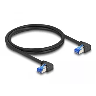   Delock RJ45 hálózati kábel Cat.6A S/FTP jobbra hajló 1 m fekete (80214)