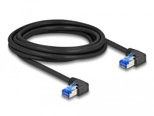 Delock RJ45 hálózati kábel Cat.6A S/FTP jobbra hajló 3 m fekete (80216)