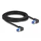 Delock RJ45 hálózati kábel Cat.6A S/FTP jobbra hajló 3 m fekete (80216)