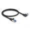 Delock RJ45 hálózati kábel Cat.6A S/FTP egyenes / balra hajló 0,5 m fekete (80217)