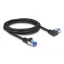 Delock RJ45 hálózati kábel Cat.6A S/FTP egyenes / balra hajló 2 m fekete (80219)