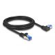 Delock RJ45 hálózati kábel Cat.6A S/FTP egyenes / balra hajló 2 m fekete (80219)