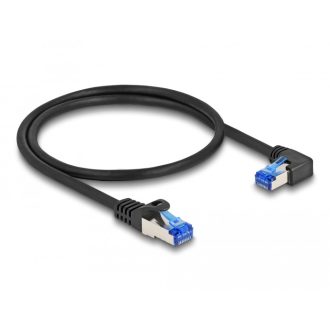   Delock RJ45 hálózati kábel Cat.6A S/FTP egyenes / jobbra hajló 0,5 m fekete (80221)
