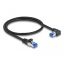 Delock RJ45 hálózati kábel Cat.6A S/FTP egyenes / jobbra hajló 0,5 m fekete (80221)