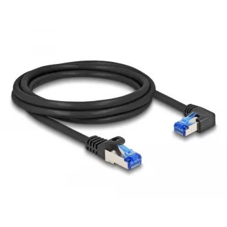   Delock RJ45 hálózati kábel Cat.6A S/FTP egyenes / jobbra hajló 2 m fekete (80223)
