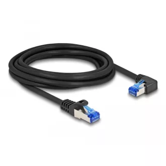   Delock RJ45 hálózati kábel Cat.6A S/FTP egyenes / jobbra hajló 3 m fekete (80224)