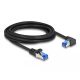 Delock RJ45 hálózati kábel Cat.6A S/FTP egyenes / jobbra hajló 3 m fekete (80224)