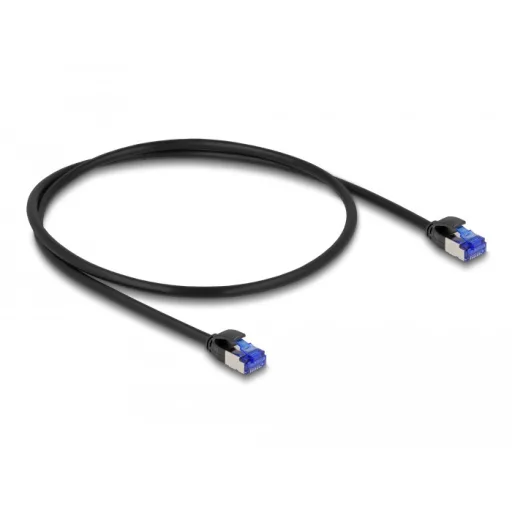 Delock RJ45 hálózati kábel Cat.6A S/FTP vékony 0,5 m fekete (80226)