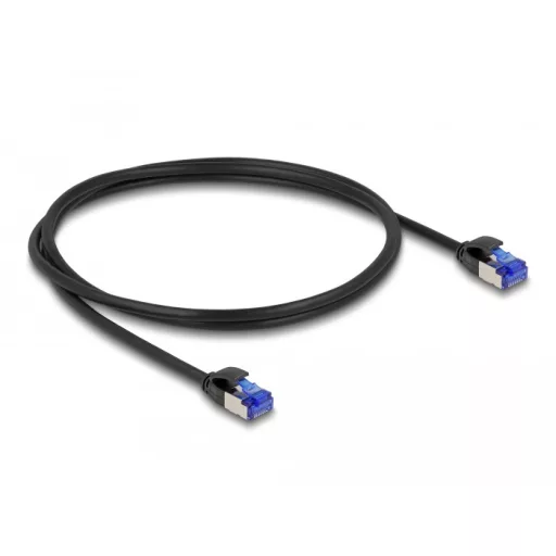 Delock RJ45 hálózati kábel Cat.6A S/FTP vékony 1 m fekete (80227)