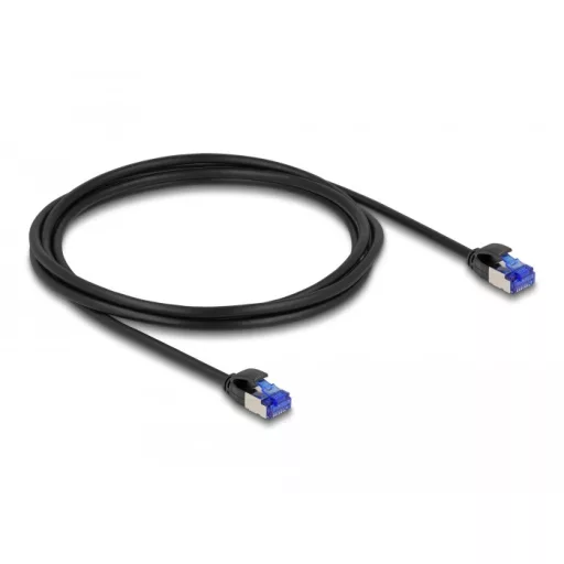 Delock RJ45 hálózati kábel Cat.6A S/FTP vékony 2 m fekete (80228)