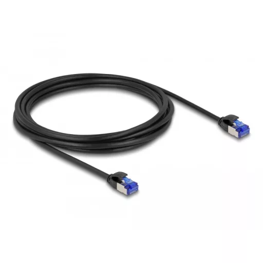 Delock RJ45 hálózati kábel Cat.6A S/FTP vékony 3 m fekete (80229)