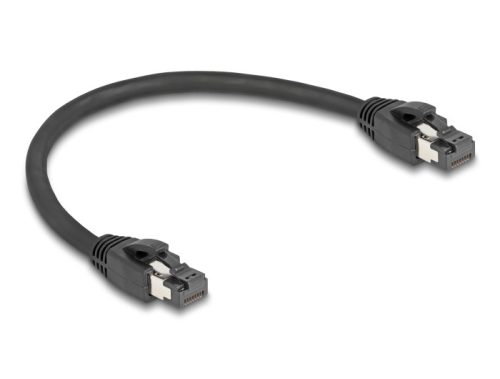 Delock RJ45 hálózati kábel Cat.8.1 S/FTP 25 cm akár 40 Gbps fekete