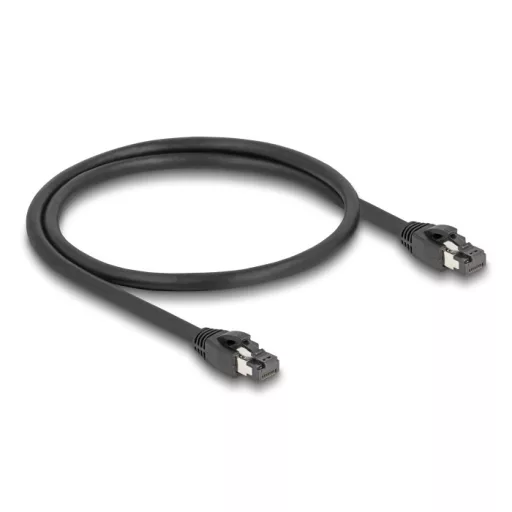 Delock RJ45 hálózati kábel Cat.8.1 S/FTP 50 cm akár 40 Gbps fekete (80232)