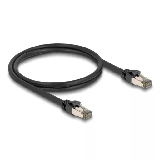 Delock RJ45 hálózati kábel Cat.6A U/FTP ultrahajlékony belső fém borítással 1 m, fekete (80240)