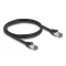 Delock RJ45 hálózati kábel Cat.6A U/FTP ultrahajlékony belső fém borítással 1 m, fekete (80240)
