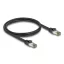Delock RJ45 hálózati kábel Cat.6A U/FTP ultrahajlékony belső fém borítással 1 m, fekete (80240)