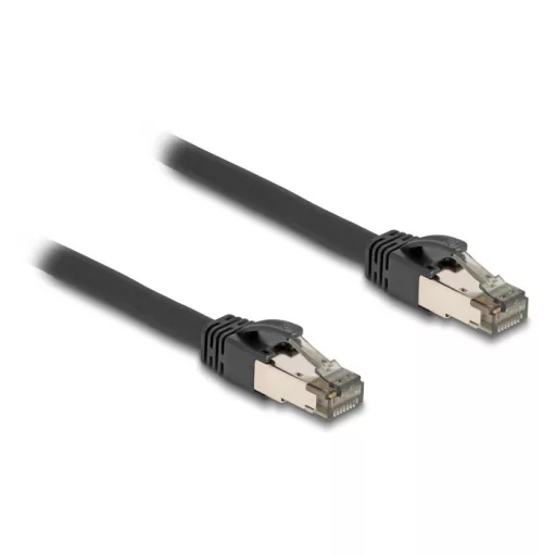 Delock RJ45 hálózati kábel Cat.6A U/FTP ultrahajlékony belső fém borítással 2 m, fekete (80241)