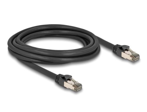 Delock RJ45 hálózati kábel Cat.6A U/FTP ultrahajlékony belső fém borítással 3 m, fekete