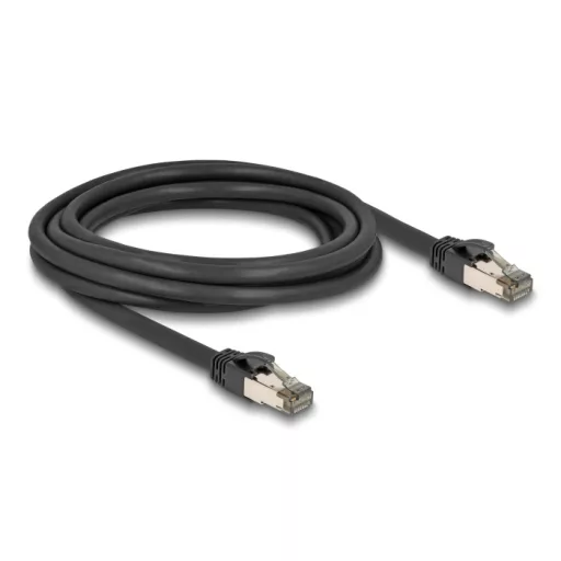 Delock RJ45 hálózati kábel Cat.6A U/FTP ultrahajlékony belső fém borítással 3 m, fekete (80242)