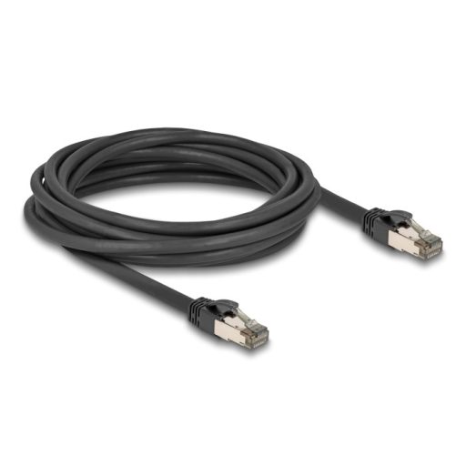 Delock RJ45 hálózati kábel Cat.6A U/FTP ultrahajlékony belső fém borítással 5 m, fekete (80243)