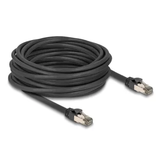   Delock RJ45 hálózati kábel Cat.6A U/FTP ultrahajlékony belső fém borítással 10 m, fekete (80244)