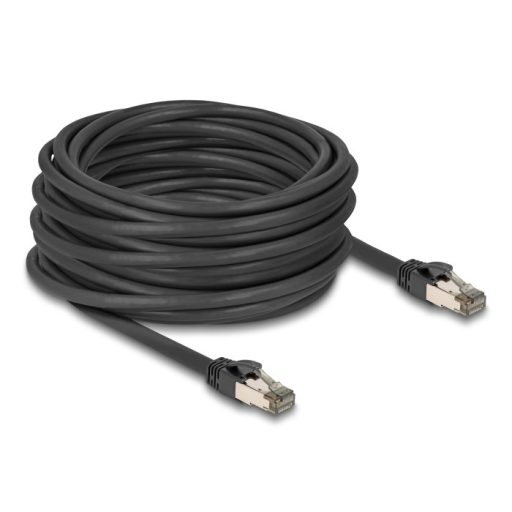 Delock RJ45 hálózati kábel Cat.6A U/FTP ultrahajlékony belső fém borítással 15 m, fekete (80245)