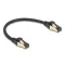 Delock RJ45 hálózati kábel Cat.6A apa - apa S/FTP fekete 30 cm - Cat.7 nyers kábellel, mely alkalmas bel- és kültéri használatra (80246)