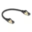 Delock RJ45 hálózati kábel Cat.6A apa - apa S/FTP fekete 30 cm - Cat.7 nyers kábellel, mely alkalmas bel- és kültéri használatra (80246)