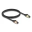Delock RJ45 hálózati kábel Cat.6A apa - apa S/FTP fekete 1 m - Cat.7 nyers kábellel, mely alkalmas bel- és kültéri használatra (80248)