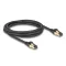 Delock RJ45 hálózati kábel Cat.6A apa - apa S/FTP fekete 2 m - Cat.7 nyers kábellel, mely alkalmas bel- és kültéri használatra (80249)