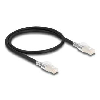   Delock RJ45 hálózati kábel Cat.6A S/FTP biztonsági klipsz csomaggal 0,5 m fekete (80254)
