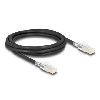   Delock RJ45 hálózati kábel Cat.6A S/FTP biztonsági klipsz csomaggal 2 m fekete (80256)