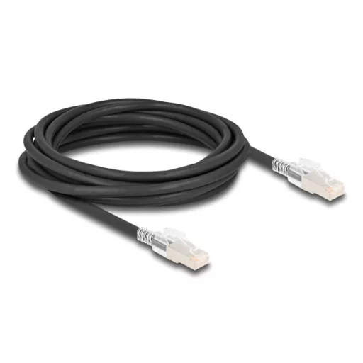 Delock RJ45 hálózati kábel Cat.6A S/FTP biztonsági klipsz csomaggal 5 m fekete (80258)
